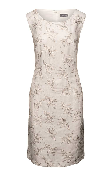 Ladies Linen Embroidered Shift Dress