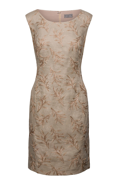 Ladies Linen Embroidered Shift Dress