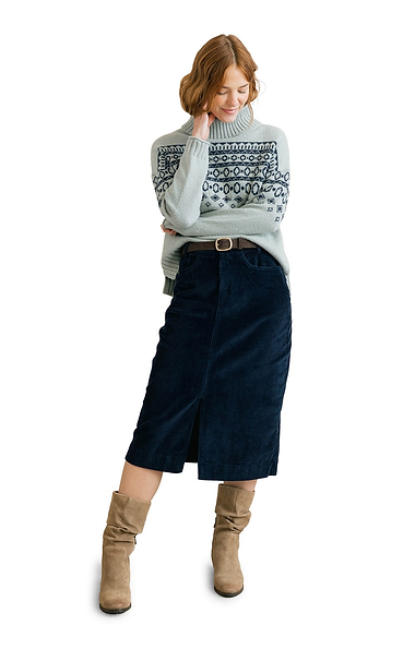 Ladies Lily & Me Morwenna Cord Skirt