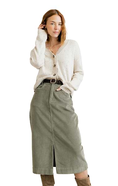Ladies Lily & Me Morwenna Cord Skirt