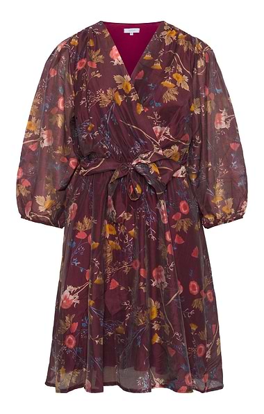 Ladies Sorbet Puff Sleeve Wrap Dress
