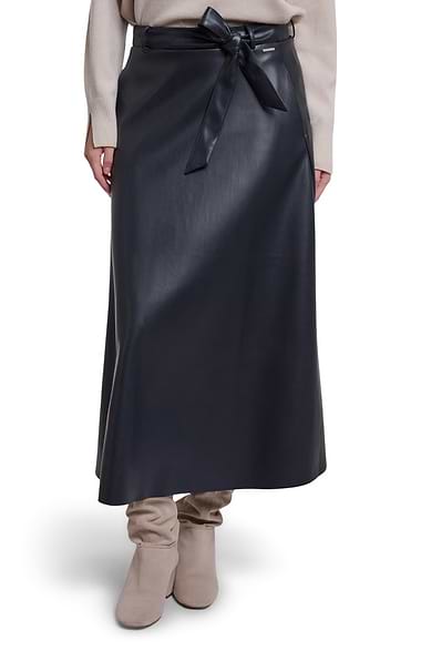 Ladies Rino & Pelle Faux Leather Tie Waist Skirt