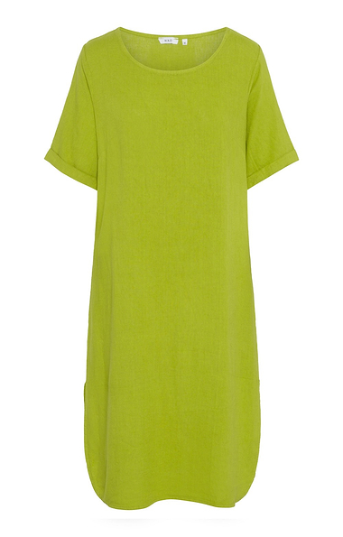 Ladies Linen Rich Short Sleeve Relaxed Fit Dress