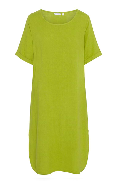 Ladies Linen Rich Short Sleeve Relaxed Fit Dress