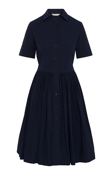 Ladies Gant Cotton Pleat Short Sleeve Shirt Dress