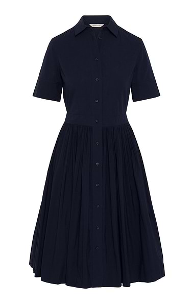 Ladies Gant Cotton Pleat Short Sleeve Shirt Dress