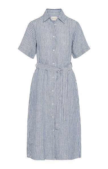 Ladies Gant Striped Linen Short Sleeve Shirt Dress
