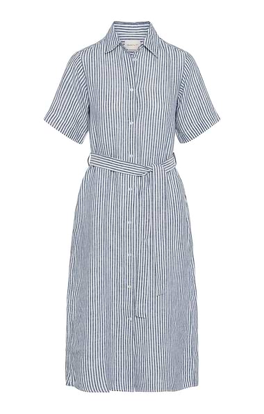 Ladies Gant Striped Linen Short Sleeve Shirt Dress