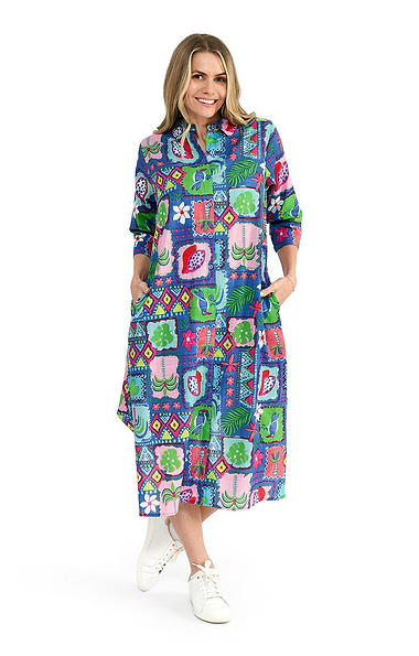 Ladies One Summer Sofia Print Shirt Dress