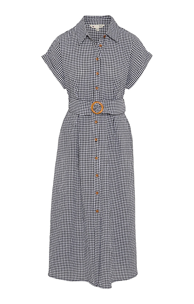 Ladies Yumi Gingham Shirt Dress