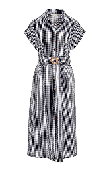 Ladies Yumi Gingham Shirt Dress