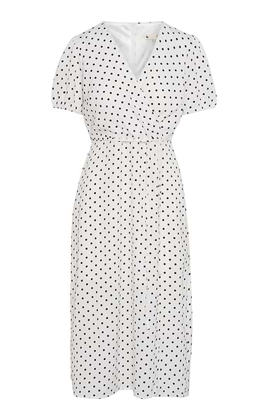 Ladies Yumi Polka Dot Wrap Midi Dress