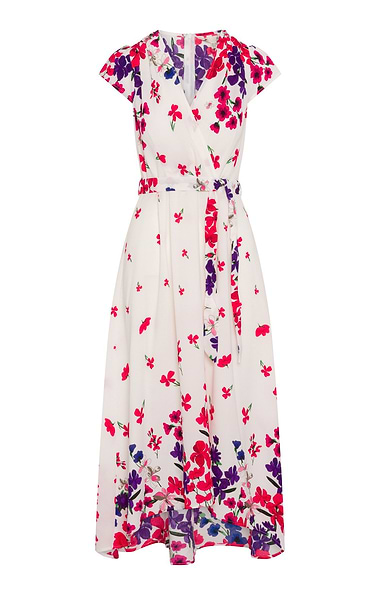 Ladies Yumi Floral Wrap Maxi Dress