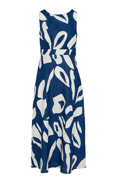 Ladies Yumi Cotton Abstract Tie Back Maxi Dress