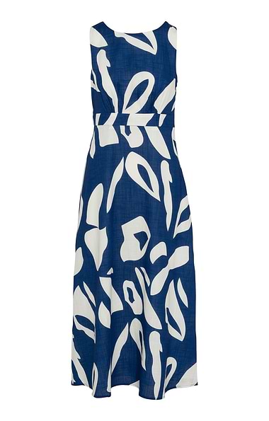 Ladies Yumi Cotton Abstract Tie Back Maxi Dress