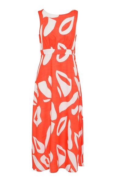 Ladies Yumi Cotton Abstract Tie Back Maxi Dress