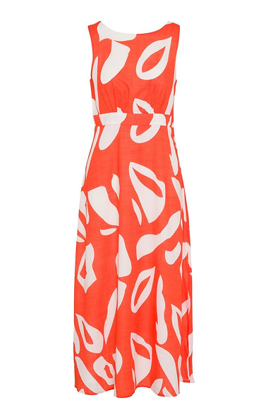 Ladies Yumi Cotton Abstract Tie Back Maxi Dress