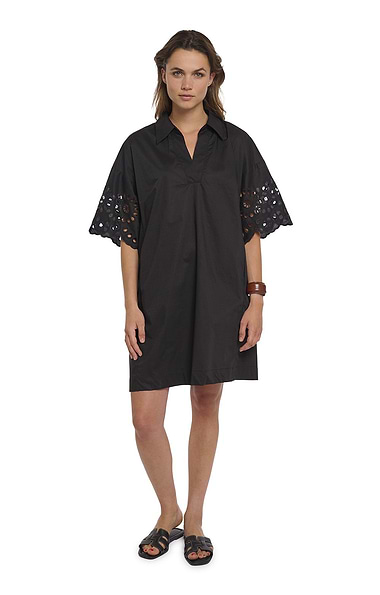 Ladies Rino & Pelle Eyelet Sleeve Relaxed Fit Dress