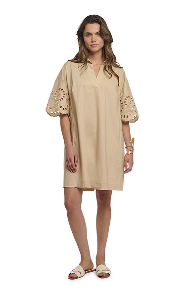 Ladies Rino & Pelle Eyelet Sleeve Relaxed Fit Dress