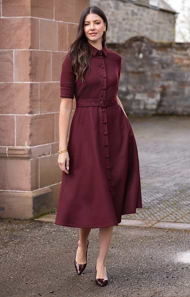 Ladies House of Bruar Flannel Button Dress