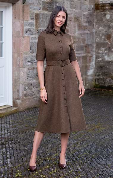 Ladies House of Bruar Merino Flannel Button Dress