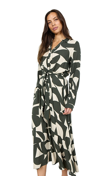 Ladies Graphic Print Shirt Dress