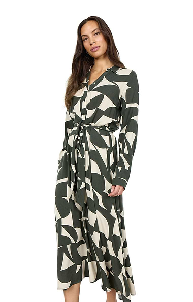 Ladies Graphic Print Shirt Dress