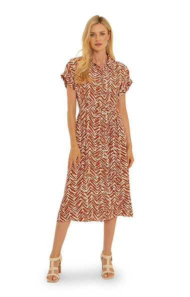 Ladies Pomodoro Chevron Shirt Dress