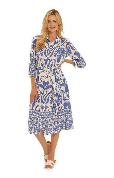 Ladies Pomodoro Goa Border Shirt Dress