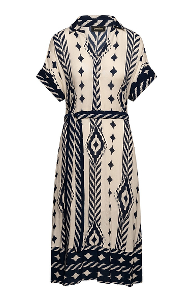 Ladies Pomodoro Negative Positive Print Short Sleeve Shirt Dress