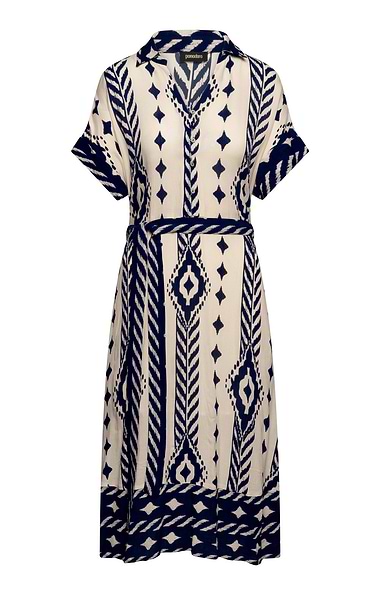 Ladies Pomodoro Negative Positive Print Short Sleeve Shirt Dress