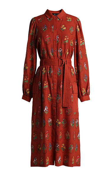 Ladies Emily Lovelock Embroidered Shirt Dress