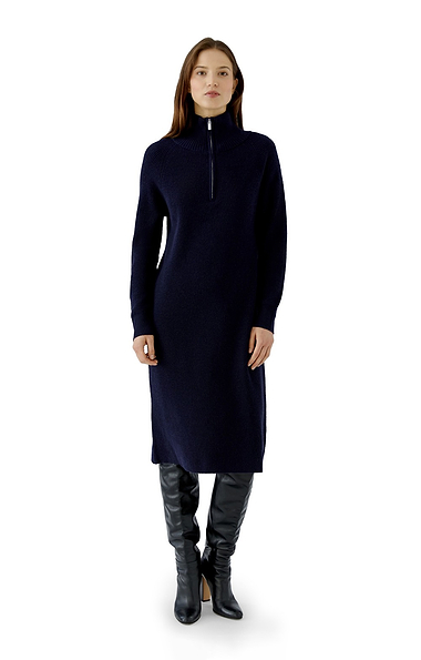 Ladies Oui 1/4 Zip Funnel Knit Dress