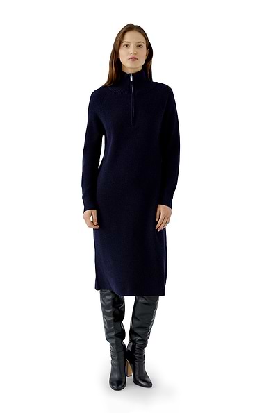 Ladies Oui 1/4 Zip Funnel Knit Dress