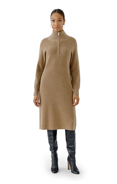 Ladies Oui 1/4 Zip Funnel Knit Dress