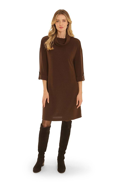 Ladies Pomodoro Pique Cowl Neck Dress