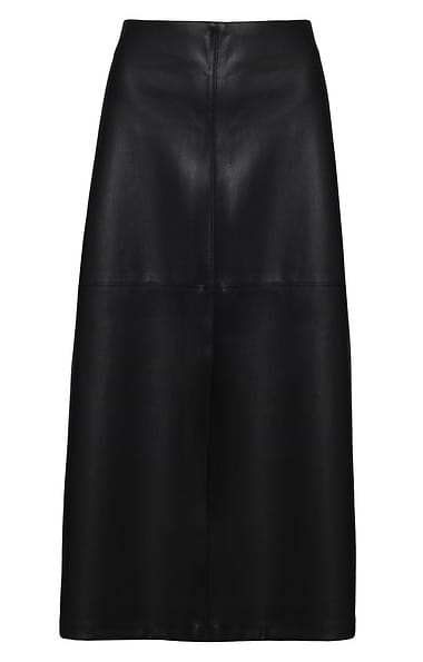 Ladies Faux Leather Midi Skirt