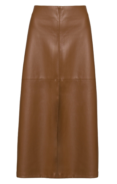 Ladies Faux Leather Midi Skirt