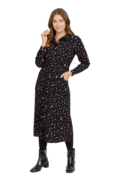 Ladies Floral Print Shirtdress