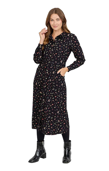 Ladies Floral Print Shirtdress