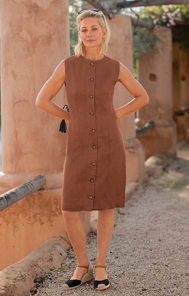 Ladies Linen Shift Dress