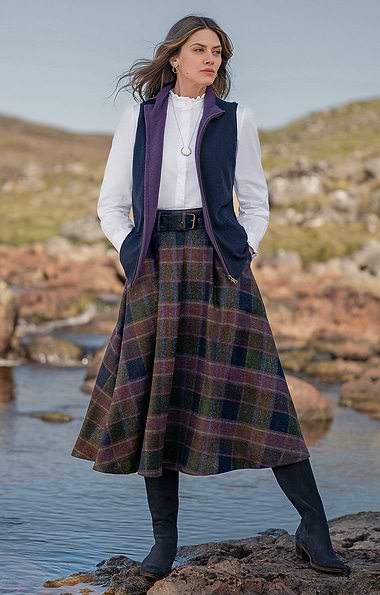 Ladies Tweed Pleated Skirt