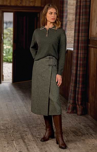 Ladies Chalkstripe Contemporary Kilt