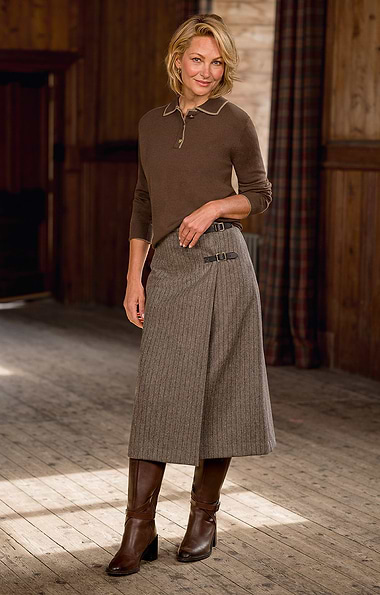 Ladies Chalkstripe Contemporary Kilt
