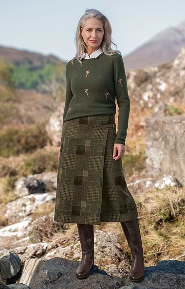 Ladies Patchwork Tweed Contemporary Kilt