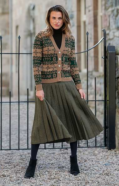 Ladies Tweed All Round Pleat Skirt