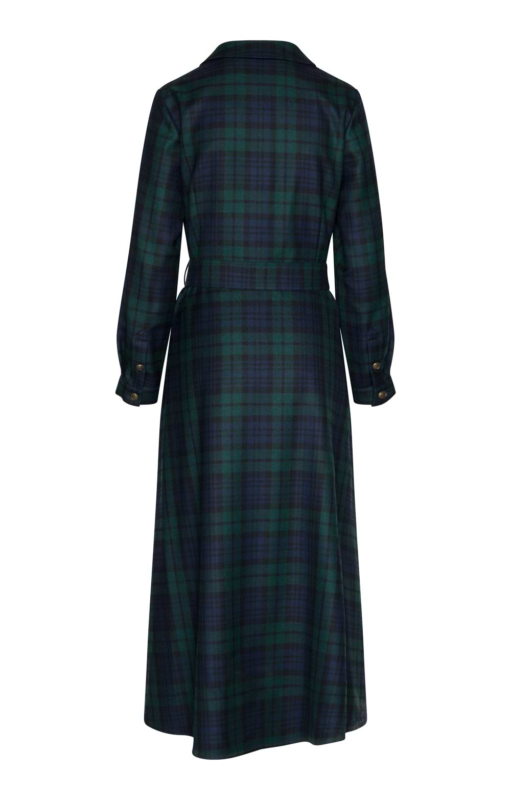 Ladies Belted Plaid Dress, Black - House of Bruar
