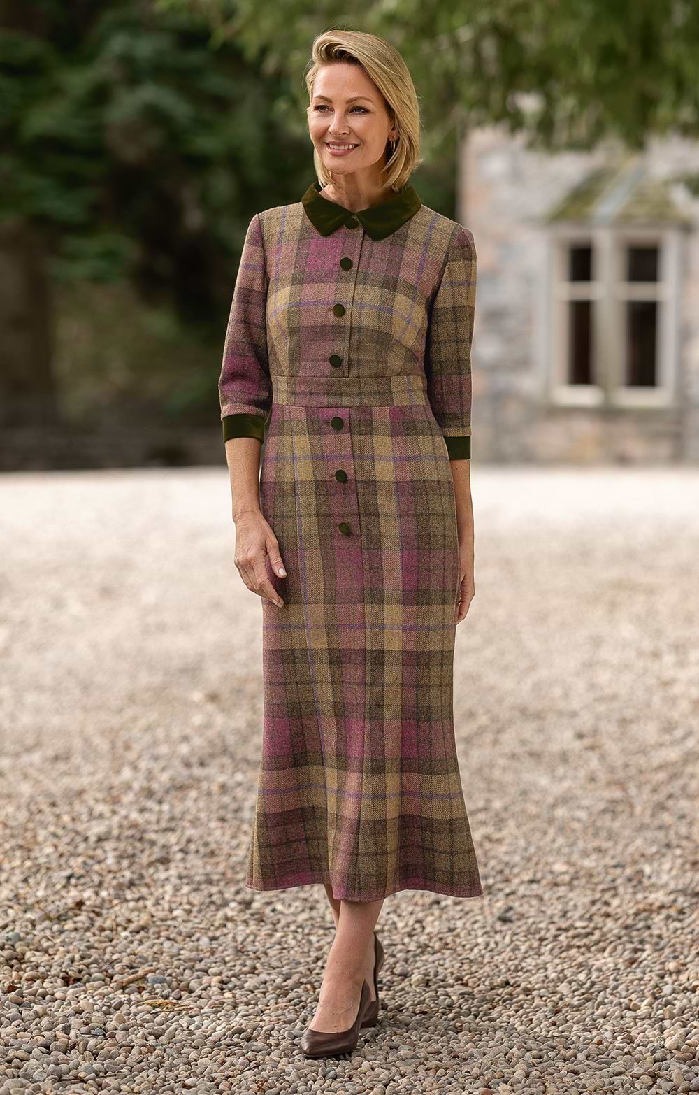 House of Bruar Ladies British Tweed Fluted Dress House of Bruar Ladies British Tweed Fluted Dress