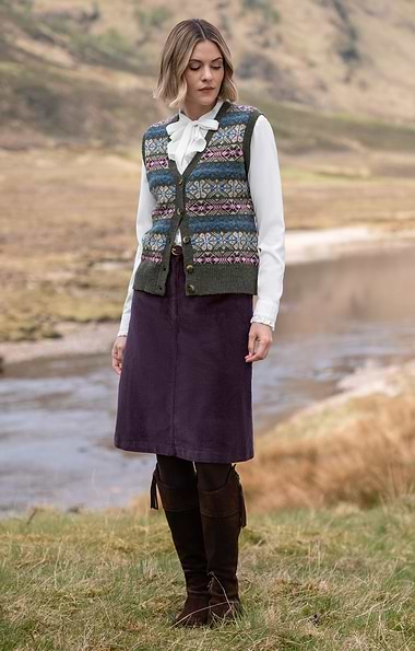 Ladies Short Needlecord Skirt