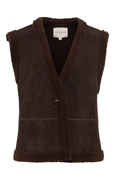 Ladies Grace & Mila Anya Faux Fur Gilet